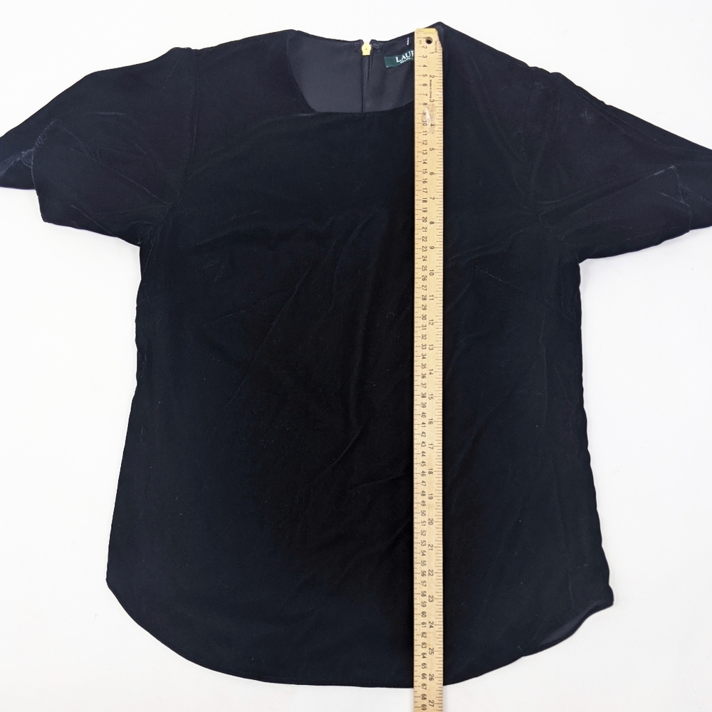 Ralph Lauren Velvet Short Sleeve Blouse Womens 2 NEW - Picture 6 of 8